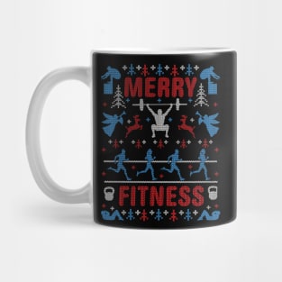 Funny Merry Fitness Exercise Gym Ugly Christmas Sweater Party Mug